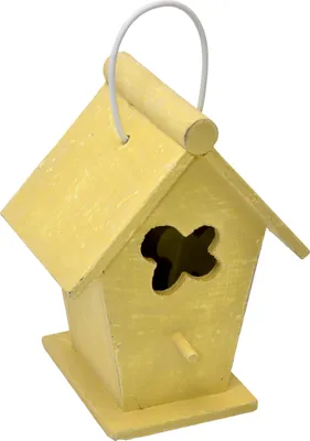 Produktbild von Vogelhaus Holz gelb 19cm