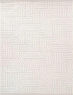 Immagine prodotto di Tappeto con motivo geometrico in rilievo, color ecru, 120x180