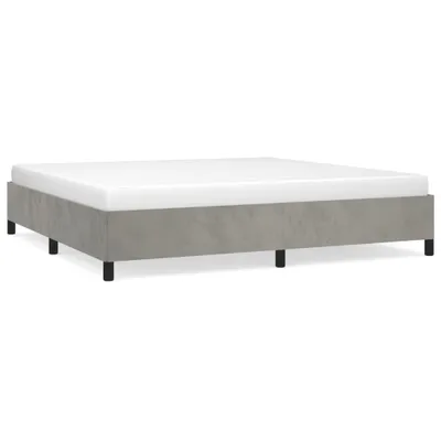 Produktbild von Bettgestell ohne Matratze Hellgrau 200x200 cm Samt
