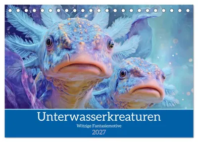 Produktbild von Unterwasserkreaturen - Witzige Fantasiemotive (Tischkalender 2027 DIN A5 quer), CALVENDO Monatskalender