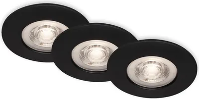 Immagine prodotto di Lampade da incasso LED faretti da incasso bagno set da 3 dimmerabili nero 4,9W Ø9cm Briloner