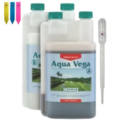 Produktbild von Canna Aqua Vega Zweikomponenten-Wachstumsdünger Set A+B für Hydrokulturen 2 x 1 Liter