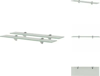 Obrázok produktu pre vidaXL Plávajúce police 2 ks. Sklo 60x20 cm 8 mm - Nástenné police
