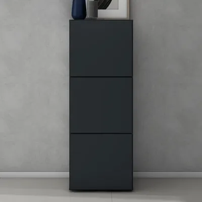 Produktbild von doporro Schuhschrank Schuhregal Schmal Schuhkommode 45cm in Anthrazit matt Holz Aufbewahrung für Schuhe mit 6 Fächern Schuhschrank02