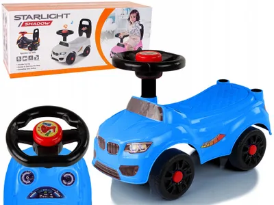 Produktbild von Rutschfahrzeug Autoreiter Qx-3399-2 Hupe Blau Rutscher Rutschauto Schiebestange Babyauto Kinderauto