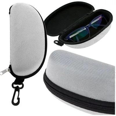 Produktbild von Hart Schutzetui Brillenetui Hartschale Brillenbox Reißverschluss Etui für Brille Sonnenbrille Aufbewahrung Grau