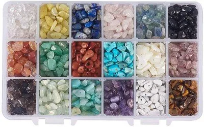 Produktbild von Bunte Edelsteinperlen 4-8mm Naturstein Schmuckstein