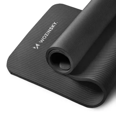 Obrázok produktu pre Cvičebná podložka Wozinsky 183 x 61 x 1,5 cm – hrubá gymnastická podložka na jogu – čierna