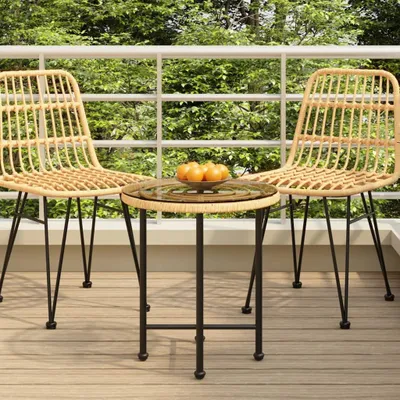 Produktbild von ZMH Esstisch Ø50 cm Hartglas und Stahl