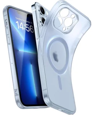 Obrázok produktu pre Puzdro pre iPhone 13 Pro, kompatibilné s MagSafe, priehľadné silikónové, nárazuvzdorné, tenké, matná modrá farba