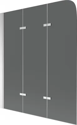 Produktbild von Mexen Felix 3-Flügel-Badewannenwand 120 x 140 cm, Graphit, Chrom - 890-120-003-01-40