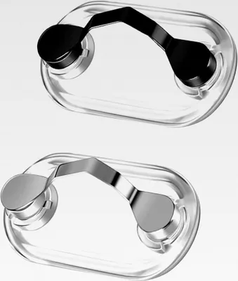 Produktbild von Magnetischer Brillenhalter, 2 Stück Edelstahl Brillenhalter für Brillen, Sonnenbrillen und Lesebrillen, tragbarer Headset-Clip und Ausweis-Clip in Schwarz und Silber