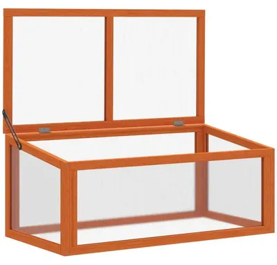 Obrázek produktu pro Mini skleník pro rostliny - dřevěný skleník | Barva: oranžová | Rozměry: 46 x 90 x 40 cm