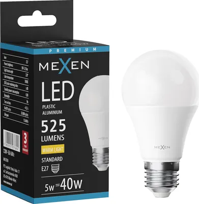 Produktbild von Mexen Nova LED-Glühbirne E27, A60, 5W, Warm - 3000K, 525 lm - L100-E27-0530-01