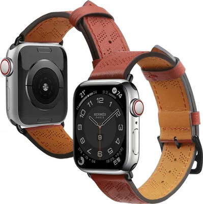 Immagine prodotto di Cinturino in pelle per Apple Watch Se/8/7/6/5/4/3/2/1 41/40/38Mm Rosso