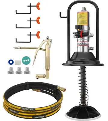 Immagine prodotto di VEVOR Pompa pneumatica per grasso da 0,6-0,8Mpa Alluminio pressofuso Pompa di lubrificazione ad aria compressa Portata di 740 g/min Pompa pneumatica per grasso da -20℃ a 100℃ Temperatura di esercizio Adatta per grasso da 0-3#