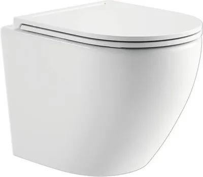 Produktbild von Jungborn Wand-WC Set FOUR Tiefspüler ohne Spülrand erhöht weiß glänzend mit WC-Sitz (Absenkautomatik, Quick-Release leic