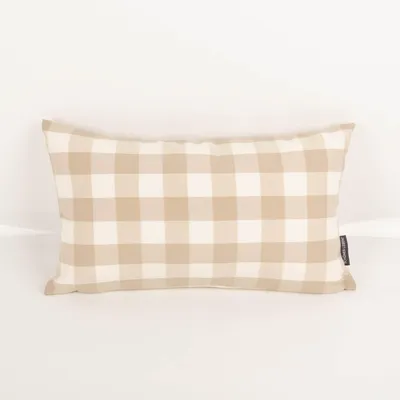 Produktbild von Kissenhülle Karos beige weiß div. Größen SCHÖNER LEBEN Größe 30x50cm (HxB) 30x50cm (HxB) Größe