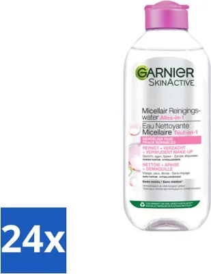 Productafbeelding van Garnier - SkinActive - Micellair reinigingswater - Voor de gevoelige huid - Milde reiniging en make-up remover - 400 ml - Voordeelverpakking - 24 stuks