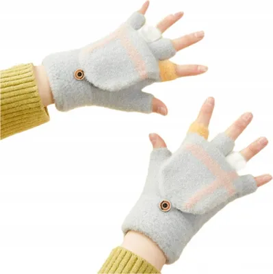 Produktbild von Warme Winterhandschuhe für Telefon Fäustlinge Damen / Kinder Grau
