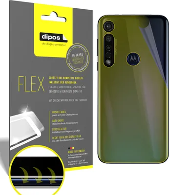 Produktbild von 2x Schutzfolie für Motorola Moto G8 Plus Rückseite Folie, 100% Displayabdeckung, dipos Flex