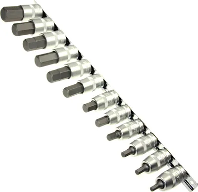 Produktbild von 12 Innensechskant Kraft 1/2" Steckschlüsseleinsatz 5-22mm 6-kant auf Steckleiste