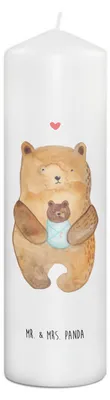 Produktbild von Mr. & Mrs. Panda Kerze Bär Baby 29 x 8 cm XL - Weiß - Geschenk, Teddy, Neffe, Bedruckte, Nichte, Erinnerungslicht, Geburtstag, Stumpenkerze, Wachskerze, Blockkerze, Enkel