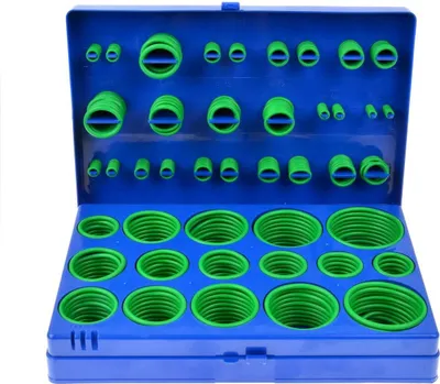 Immagine prodotto di Misure verde o-ring assortimento kit, O-ring silicone guarnizioni di tenuta, per aria condizionata, automobile, impianti idraulici, 419 pezzi