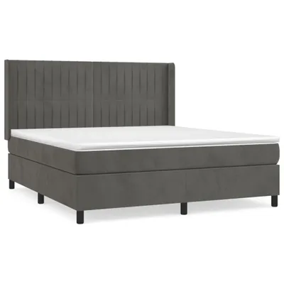 Immagine prodotto di vidaXL Letto a molle con materasso grigio scuro 180x200 cm in velluto