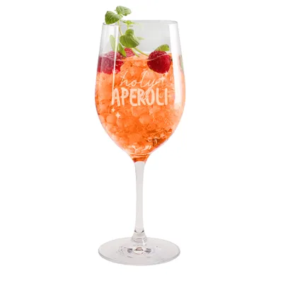 Produktbild von Aperol Spritz Glas mit Gravur – Weinglas für Cocktails, Spritz & Sommergetränke "Holy Aperoli"