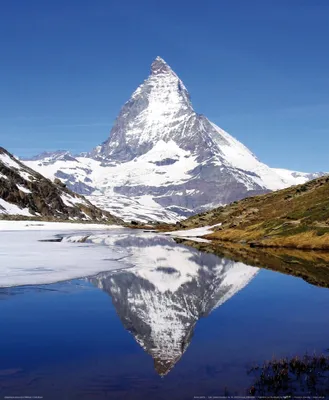 Produktbild von Berge Kunstdruck Bild - Matterhorn Mit Riffelsee (50 x 40 cm)