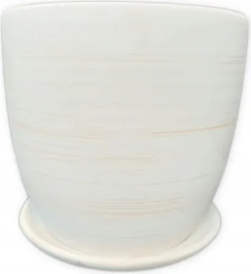 Produktbild von Keramik Blumentopf mit Untertasse weiß 13 cm