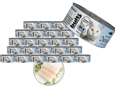 Obrázek produktu pro Bulti | Hydratační krmivo pro kočky s treskou – 24 × 85 g – 65 % masa – snadno stravitelná ryba