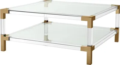 Produktbild von Casa Padrino Luxus Couchtisch Messingfarben 100 x 100 x H. 45 cm - Wohnzimmer Möbel