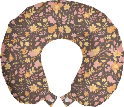 Produktbild von ABAKUHAUS Botanisch Reisekissen Nackenstütze, Pastellweinlese-Blumenkunst, Schaumstoff Reiseartikel für Flugzeug und Auto, 30x30 cm, Mehrfarbig