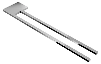 Image de Porte-serviettes Slim avec deux barres pour lavabo, chrome, aluminium