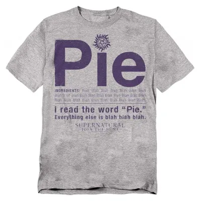 Produktbild von Supernatural - "Pie" T-Shirt für Herren/Damen Uni TV37658 (5XL) (Sport Heide), KI-generiertes Bild