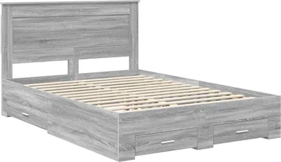 Obrázek produktu pro vidaXL Rám postele šedý Sonoma 140 x 200 cm materiál na bázi dřeva