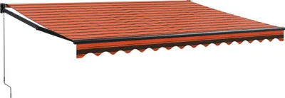 Produktbild von vidaXL Markise Einziehbar Orange und Braun 4x3 m Stoff und Aluminium