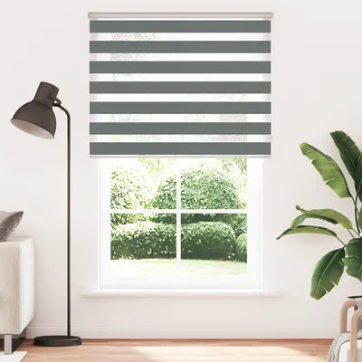 Produktbild von vidaXL Doppelrollo Dunkelgrau 140x230 cm Stoffbreite 135,9 cm Polyester