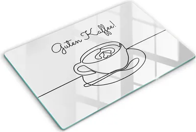 Produktbild von Glasschneideplatte - Herdabdeckplatte - 80x52 cm - Schneidebrett - Spritzschutz - Kaffee, Guten Kaffee!