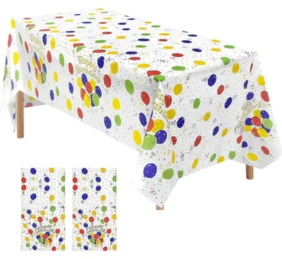 Immagine prodotto di Tovaglia, 2 pezzi, 137x274 cm, colorata, riutilizzabile, impermeabile, in PEVA, con motivo a palloncini