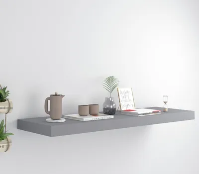 Produktbild von vidaXL Schweberegal Grau 80x23,5x3,8 cm MDF
