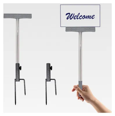 Produktbild von 2 Stück Schilderpfähle für Schilderständer mit Metallpfahl für Garten, Hof und Rasen