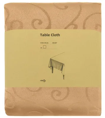 Image de vidaXL, nappe carrée, lot de 5, beige, 110 x 110 cm
