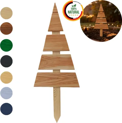 Produktbild von Floranica Holz-Weihnachtsbaum Höhe 45 cm Unbehandelt – Weihnachtsdekoration Tannenbaum für innen und außen zum Hineinstecken in Topf oder in den Boden