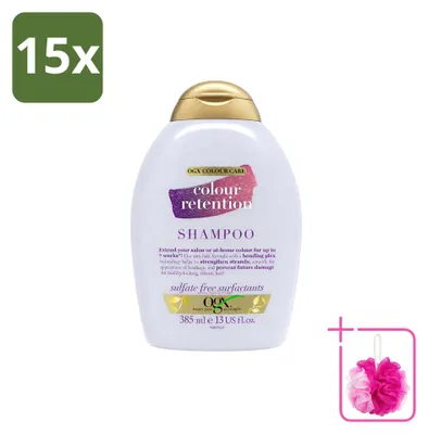 Productafbeelding van 15 x OGX Shampoo voor gekleurd haar, 385 ml - Voordelige verpakking - 15 stuks