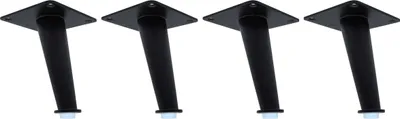 Produktbild von Natural Goods Berlin Möbelfüße CONICAL, Möbelfüße für Betten, Sofas und Schränke, Schwarz, 12 cm, 4 Stück