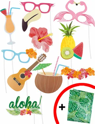 Produktbild von Hawaiisticker-Set mit Glanzpapier 11-teilig bunt - Einheitsgröße