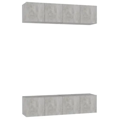 Produktbild von vidaXL TV-Schränke 4 Stk. Betongrau 60x30x30 cm Holzwerkstoff